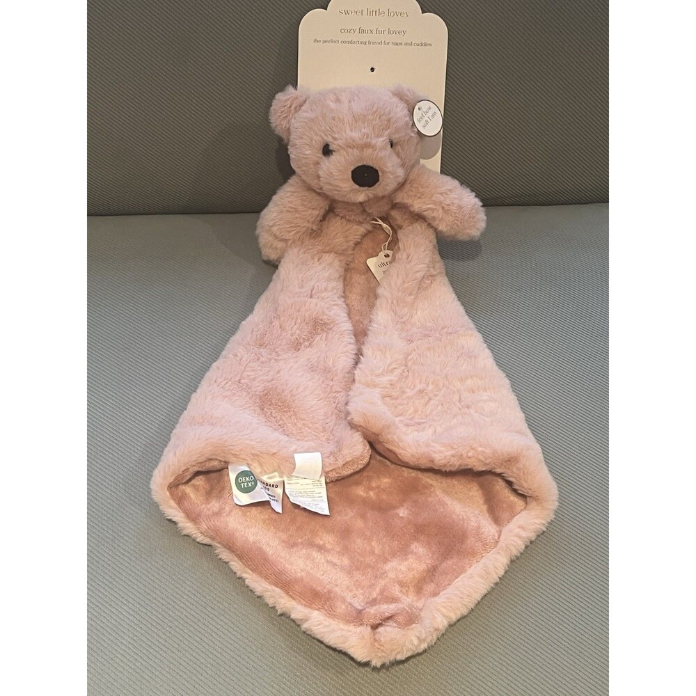Sweet Little Lovey Pink BEAR SL Home Fashions Security Baby Blanket Cozy Plush
